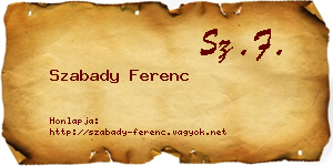Szabady Ferenc névjegykártya