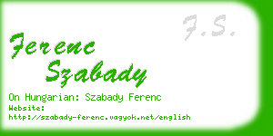 ferenc szabady business card